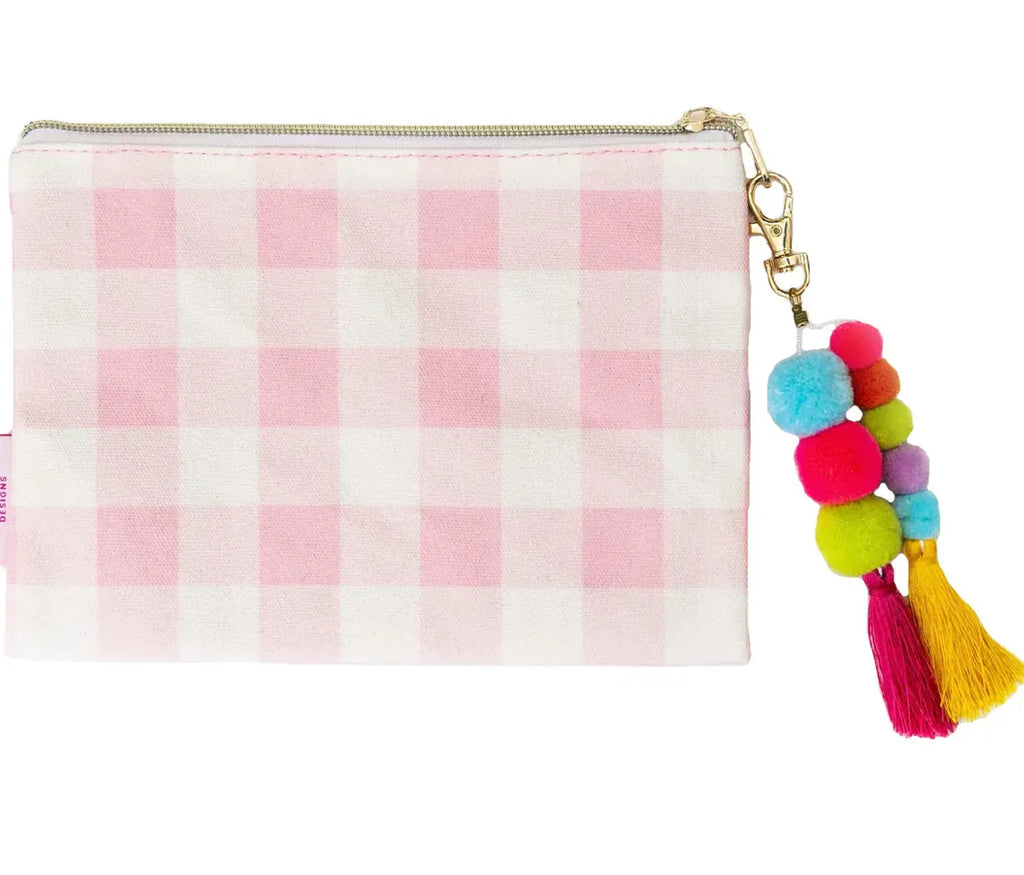 Pink Gingham Keychain Pouch