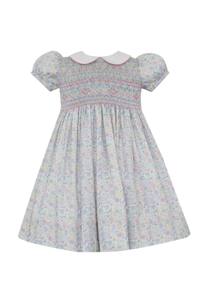 white christmas dresses Anavini Girls Green Plaid Smocked Santa Christmas Dress main image 1