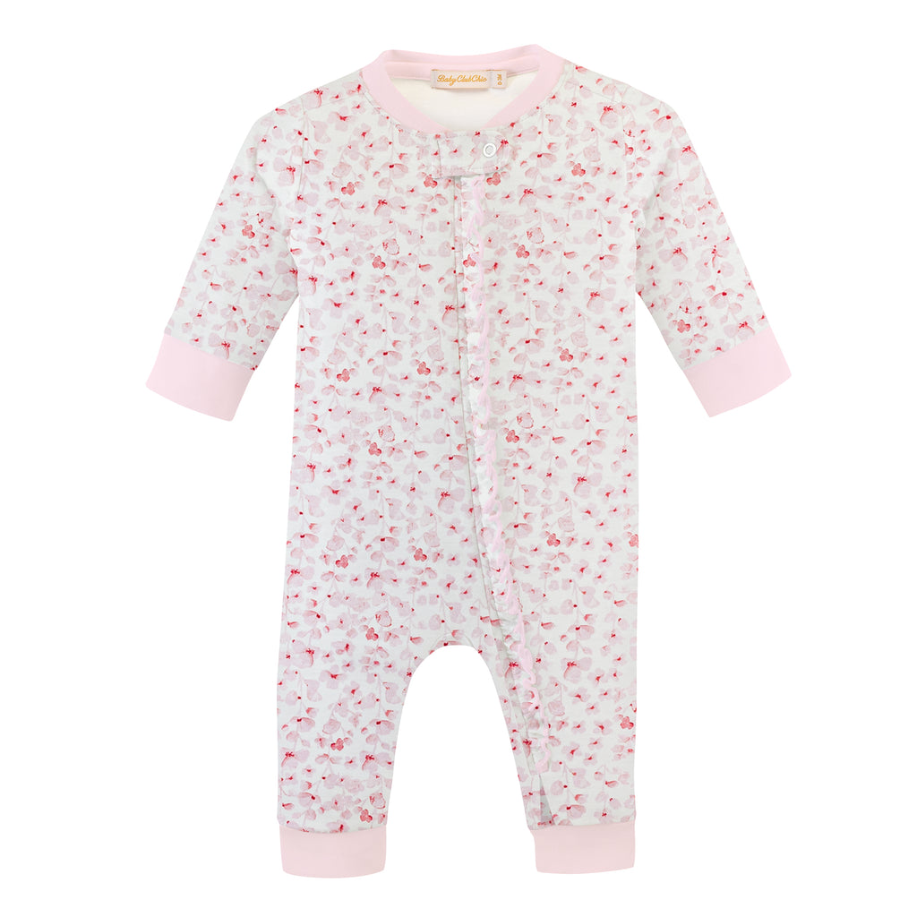 Softest Pima Zippered Coverall, Pink Begonias