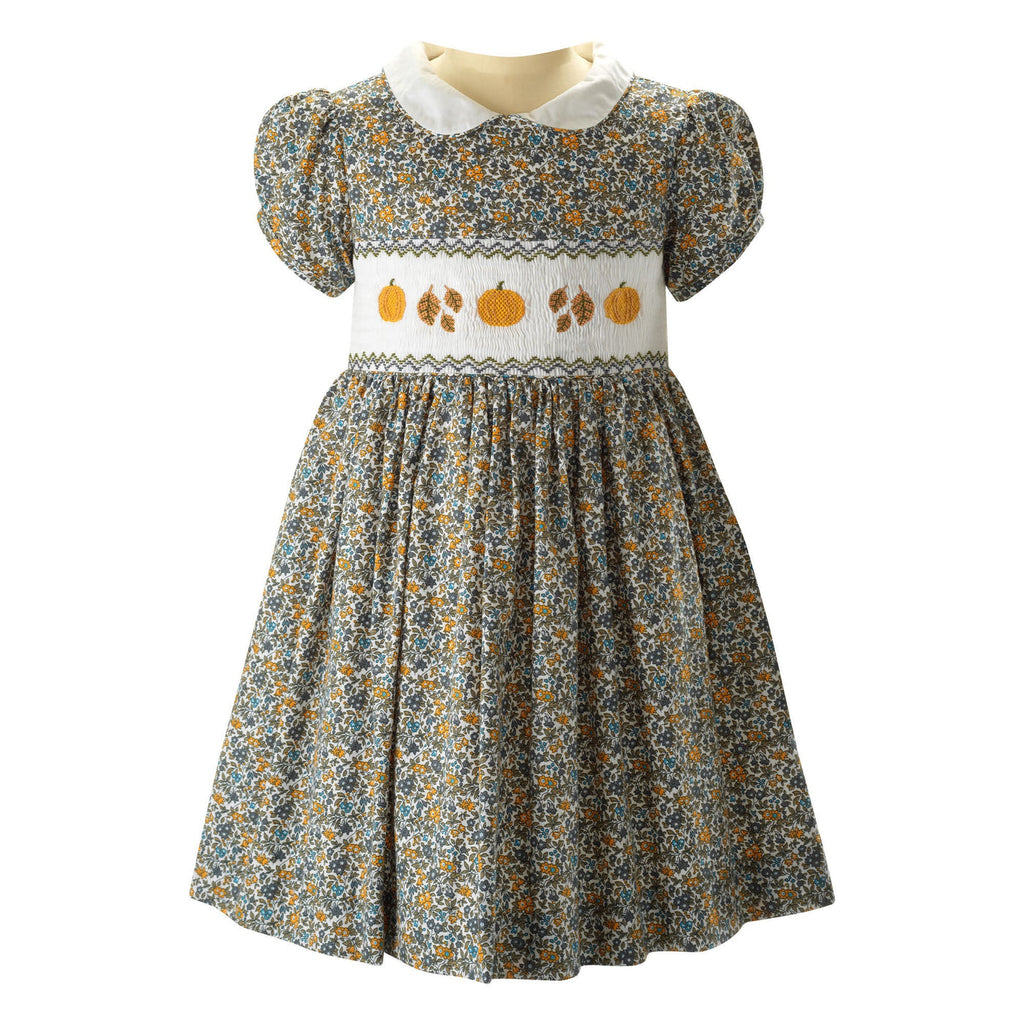 Hand Smocked Pumpkin Dress