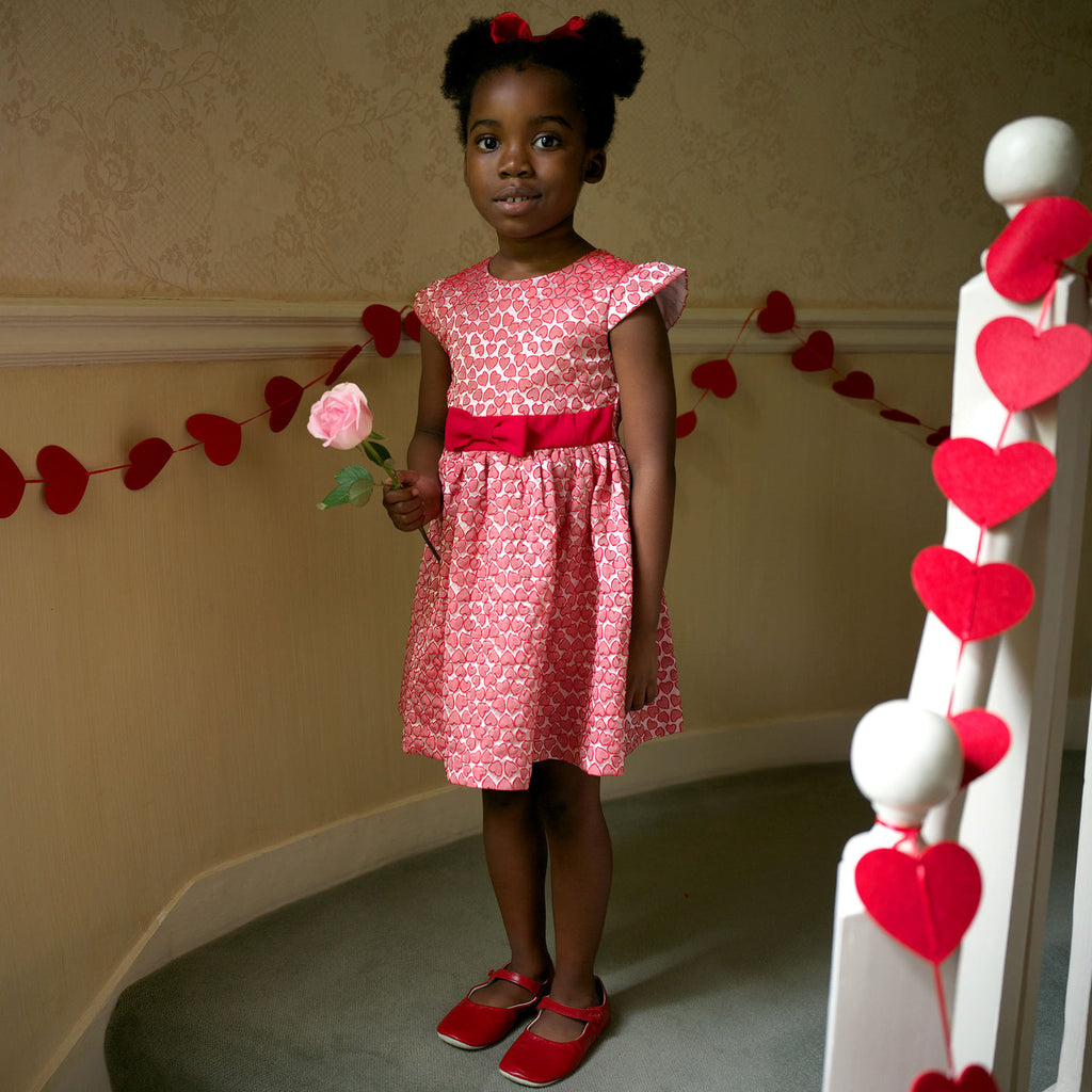 Red Damask Heart Dress w/ Bow