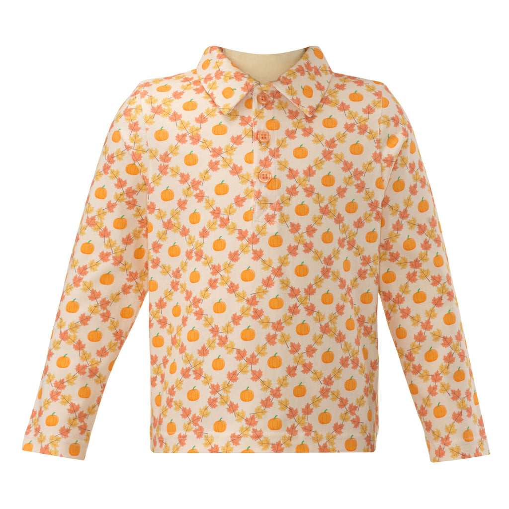 Pumpkin Long Sleeve Polo