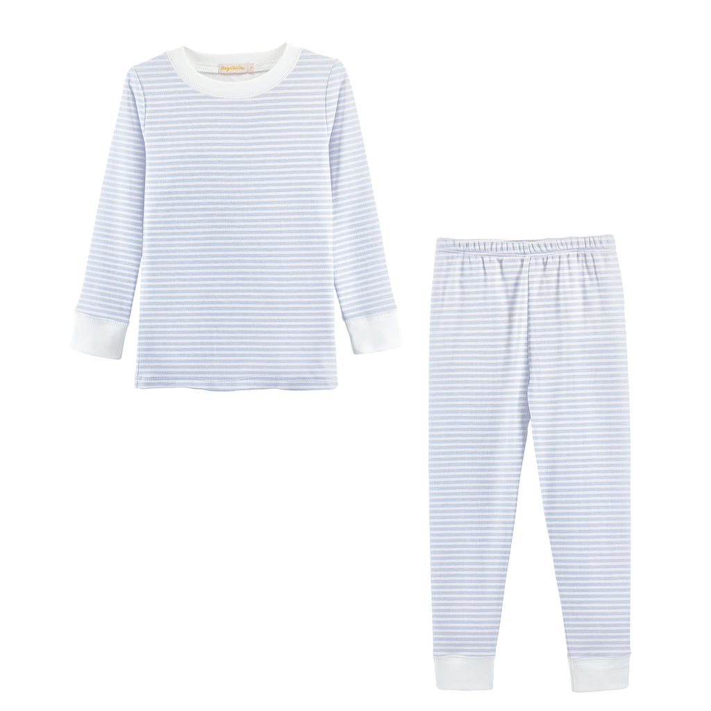 Softest Pima PJ, Light Blue Stripes