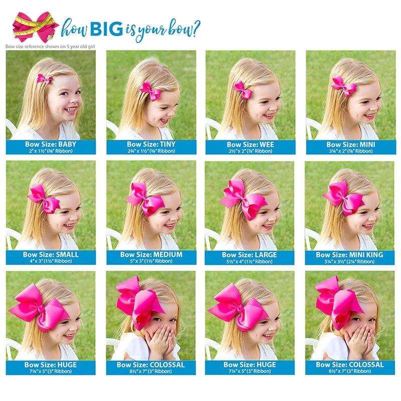 Rose Patterned Printed Grosgrain Hair Bow