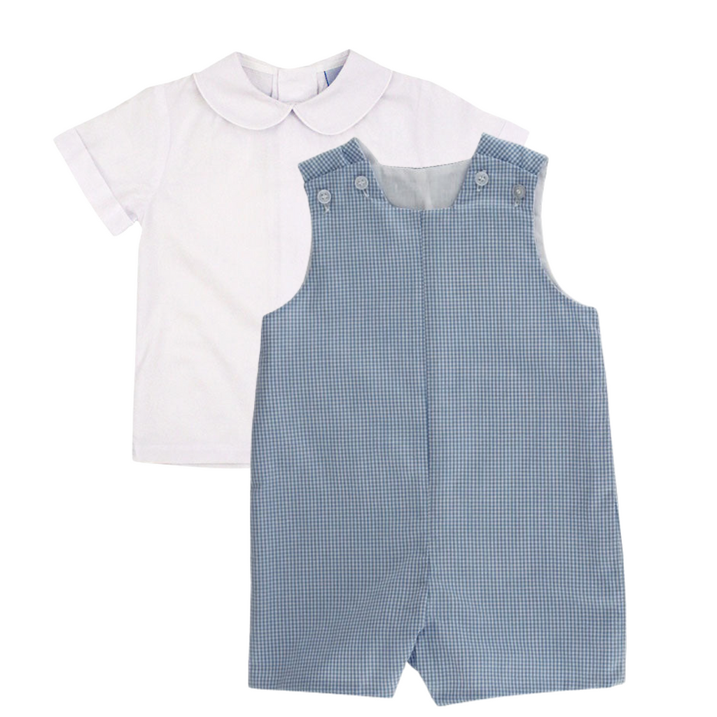 Light Blue Micro Gingham JonJon w/ Peter Pan