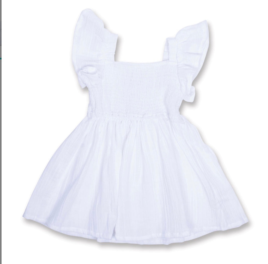 Smocked Gauze Cover Up, Pink or White