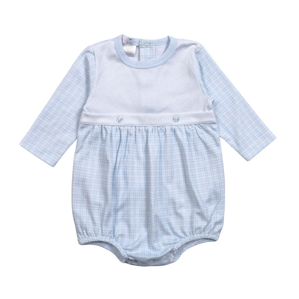 Baby Blue Plaid Pima Bubble