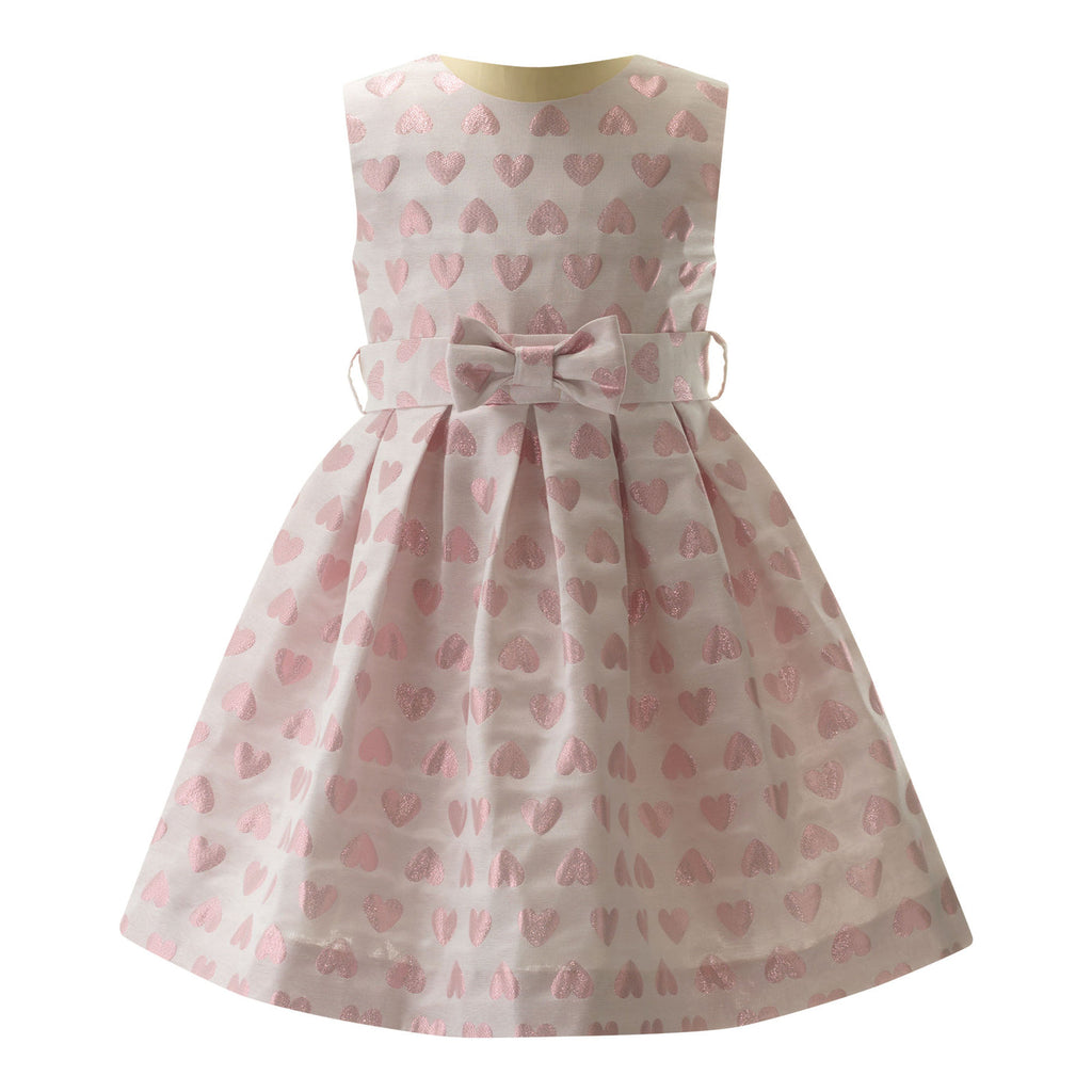 Pink Sleeveless Damask Heart Dress w/ Bow