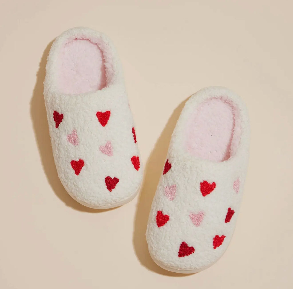 Girls Happy Heart House Slippers