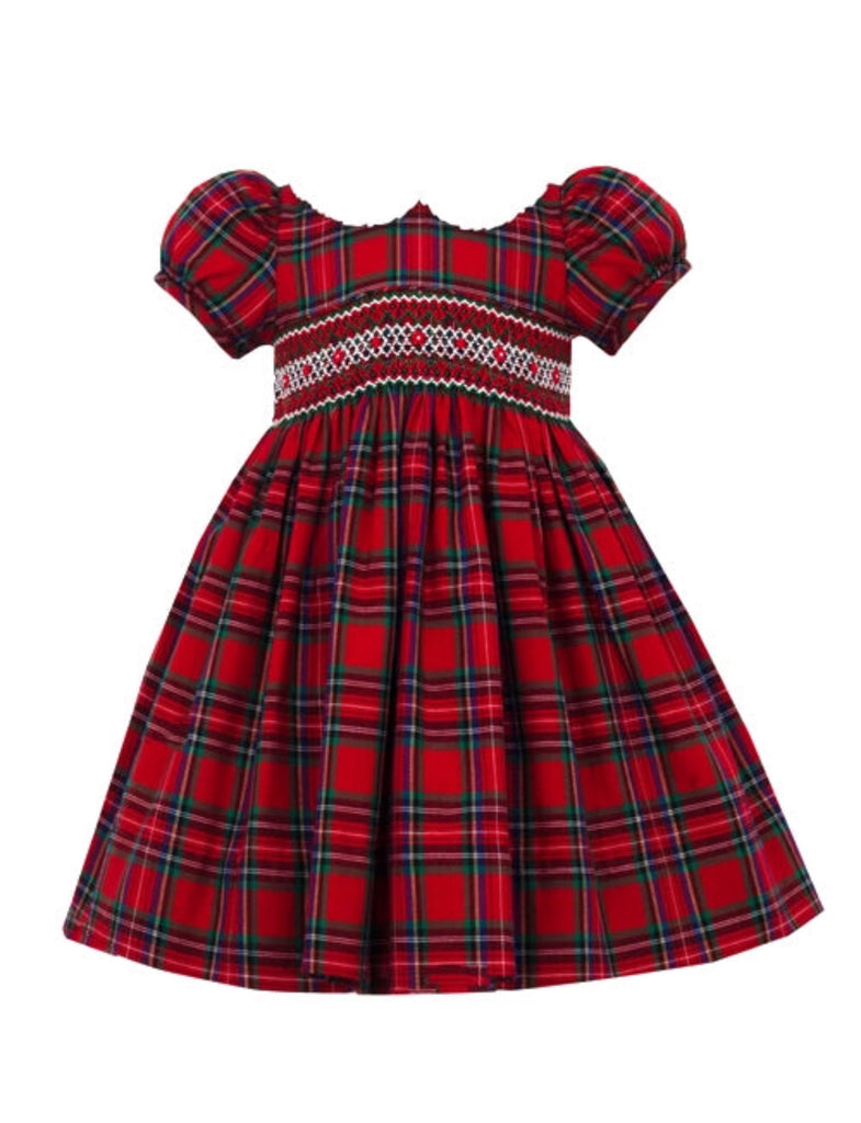 Holiday Plaid Hand Smocked Dress