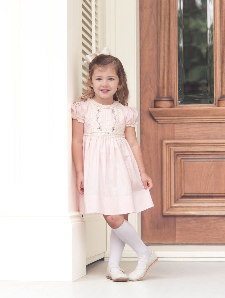 pink heirloom dress Pink Smocked Heirloom Bishop Dress