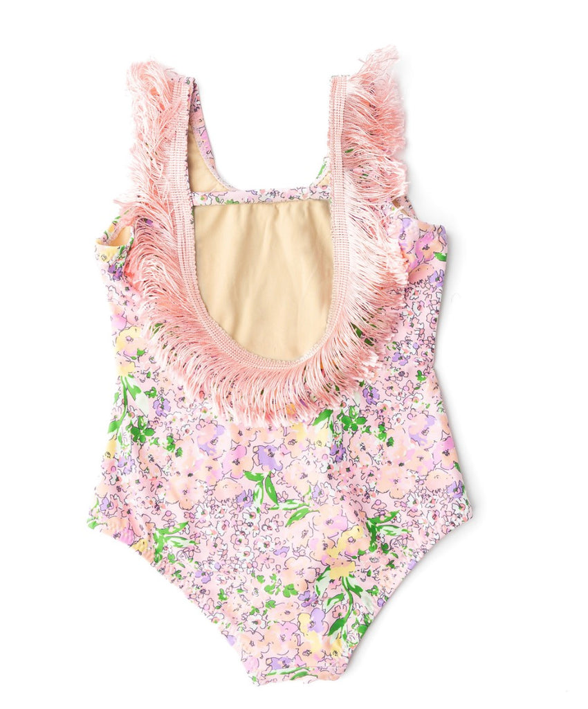Petal Pink Fringe Swimsuit