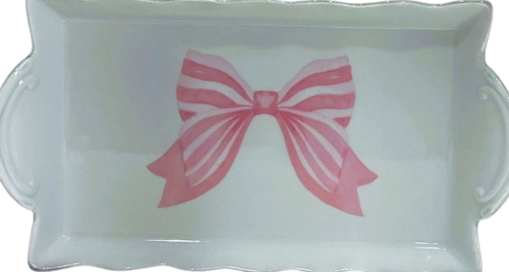 Pink Ribbon Porcelain Tray