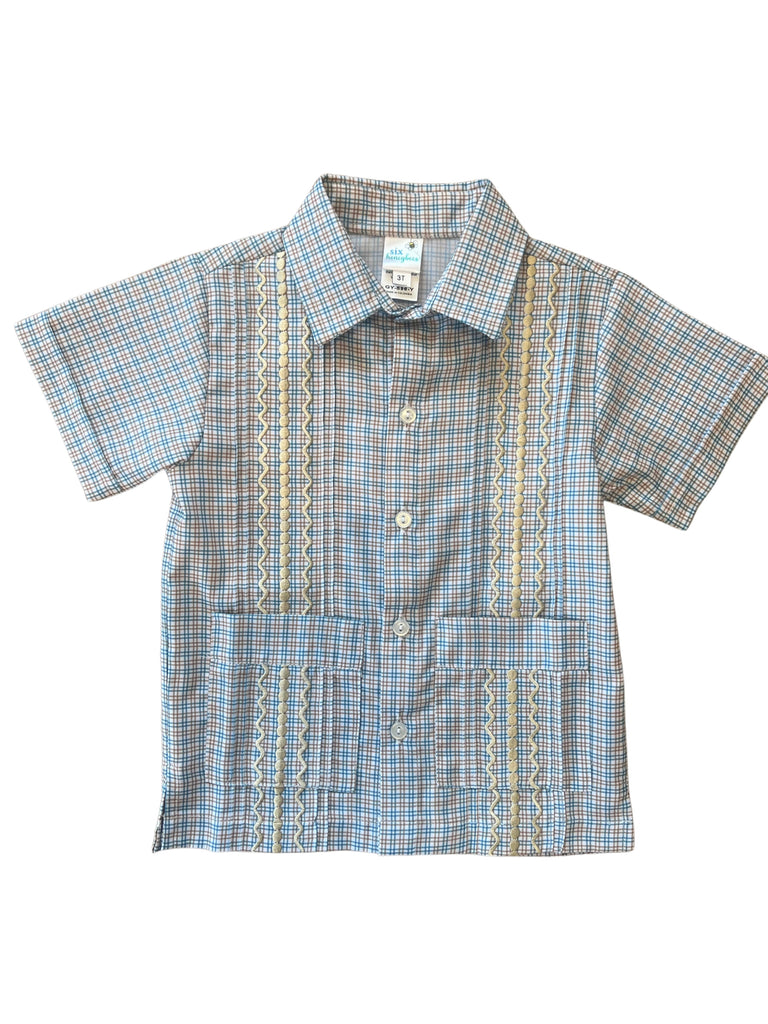 Blue + Khaki Guayabera