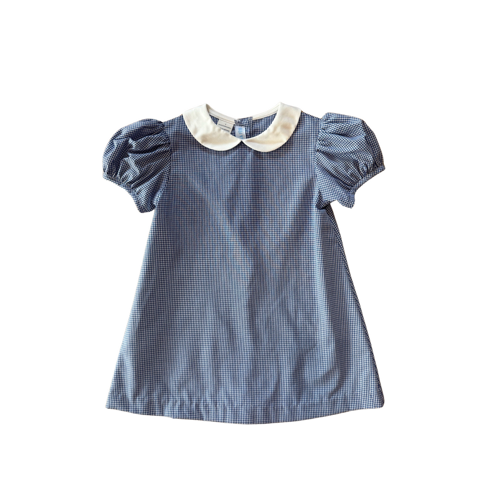 Navy Gingham Peter Pan A-Line Dress 5
