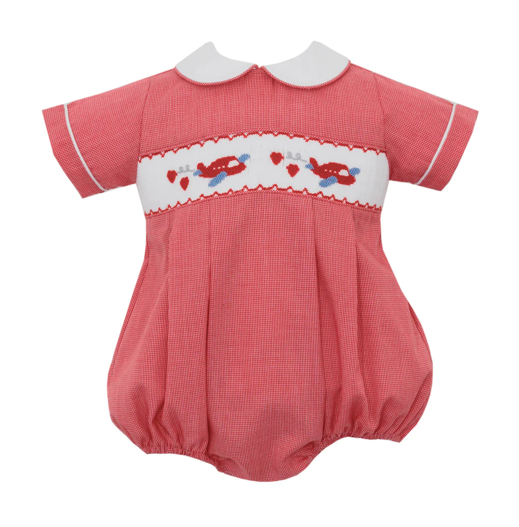 Love is in the Air Red Smocked Bubble
