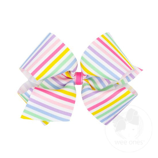 Wee Ones Rainbow Stripe Bow
