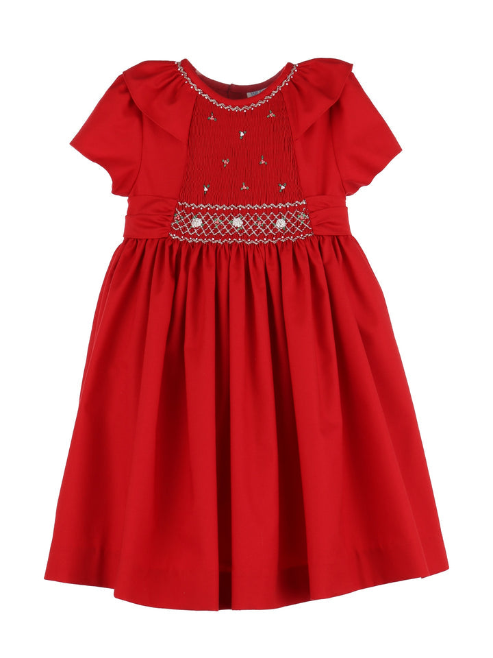 Red Smocked Holiday Dress