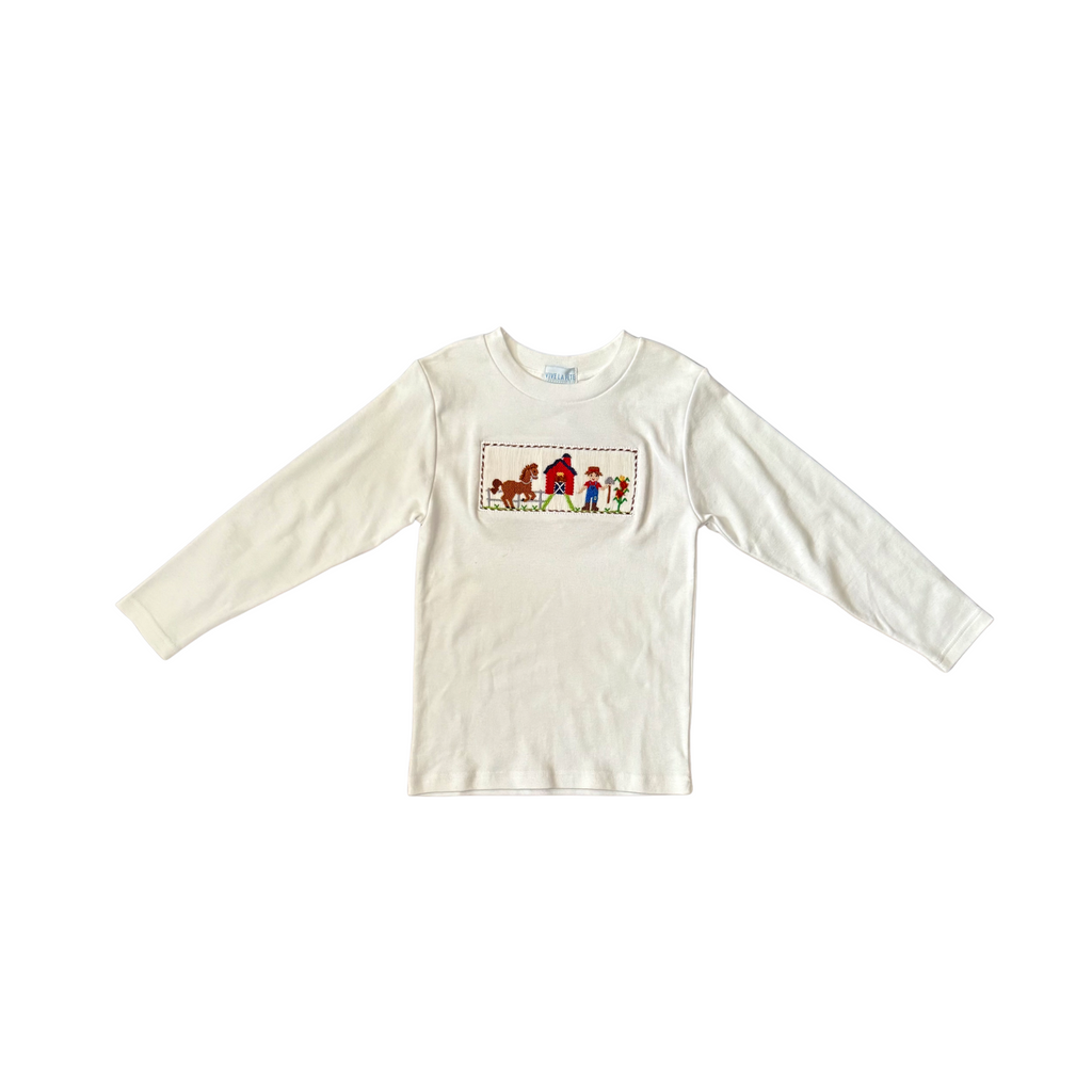 Hand Smocked Farm Tee