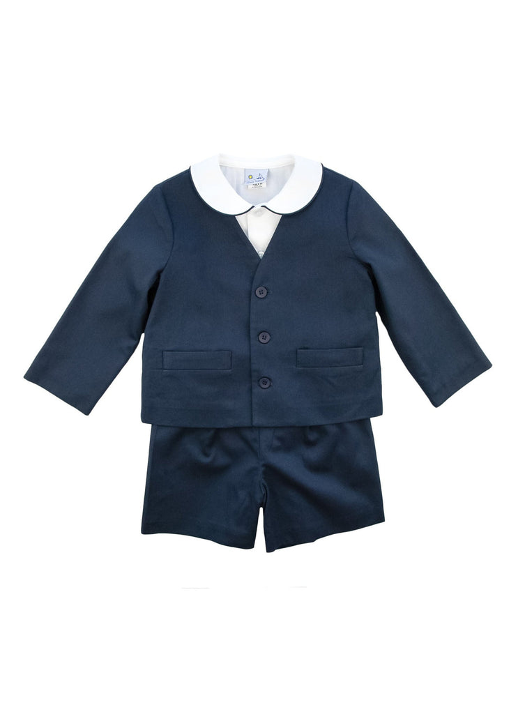 Navy Pique Eton Suit