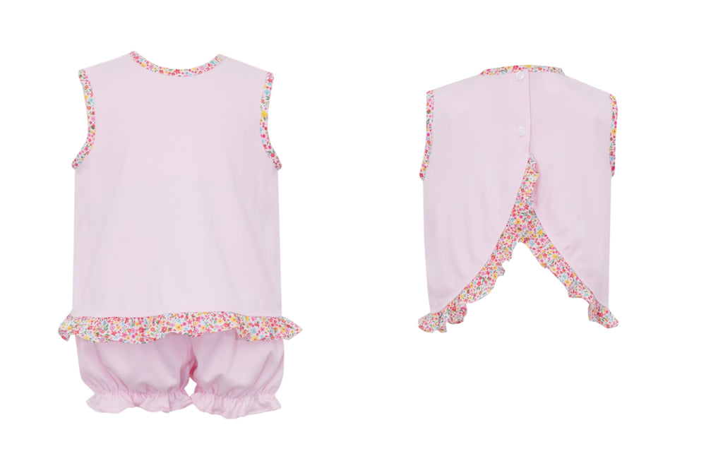 Pink Pima Bloomer Set w/ Liberty Print Trim