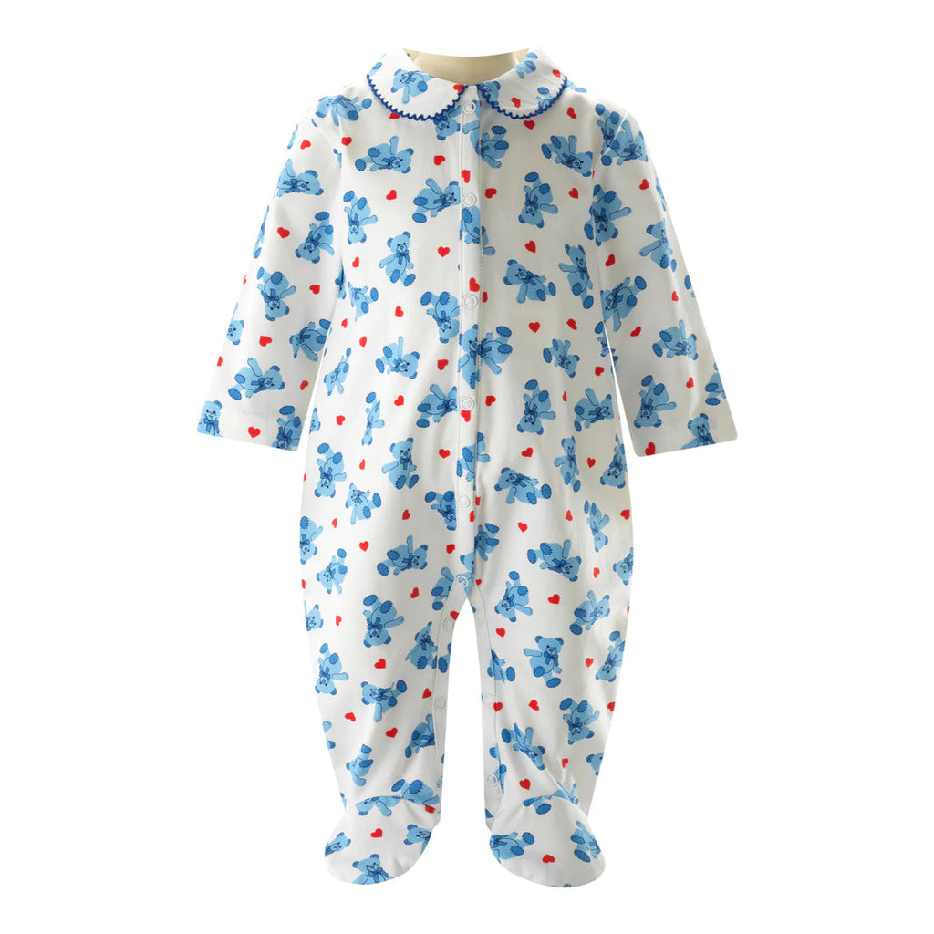 Blue Bear Valentine Footie