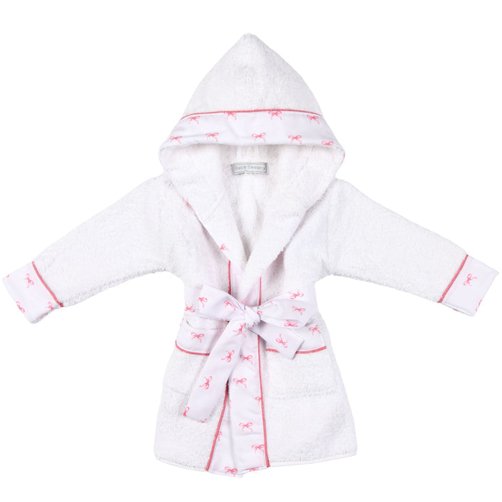 Terry Bathrobe-Pink Bow