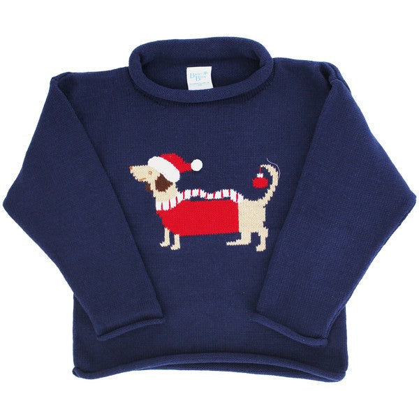 Roll Neck Sweater- Santa Dachsund