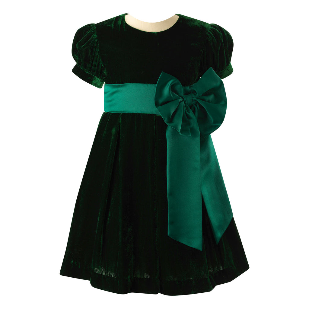 Crushed Green Velvet Christmas Dress