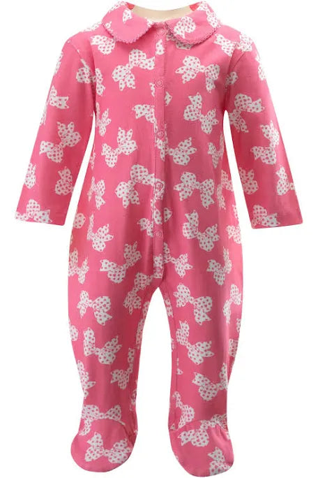 Pretty in Pink Polka Dot Bow Babygrow