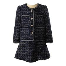 Navy Tweed Jacket & Skirt Set