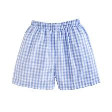 Blue Gingham Pull-On Short