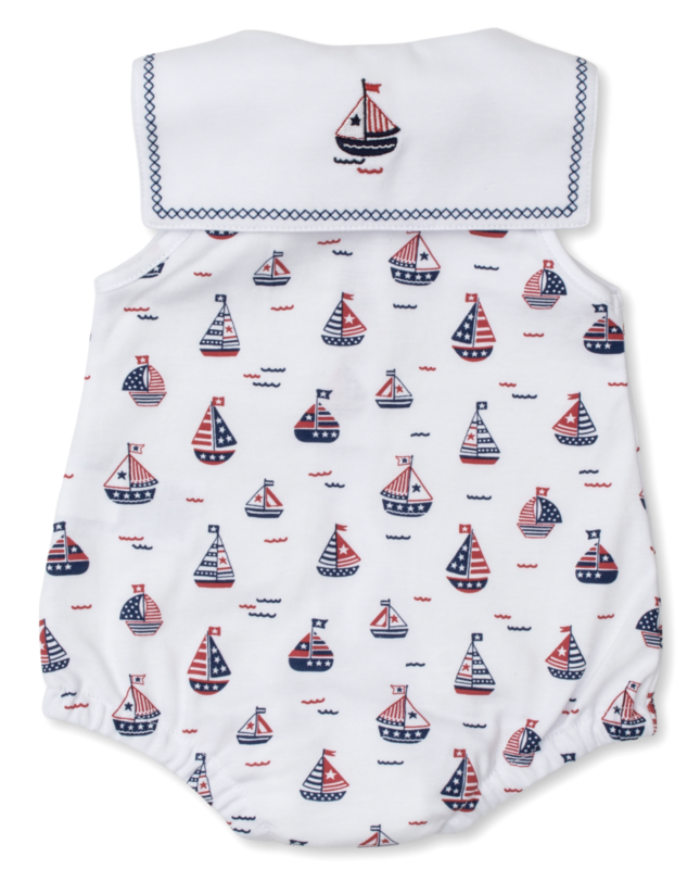 Sailboat Print Bubble w/ Collar