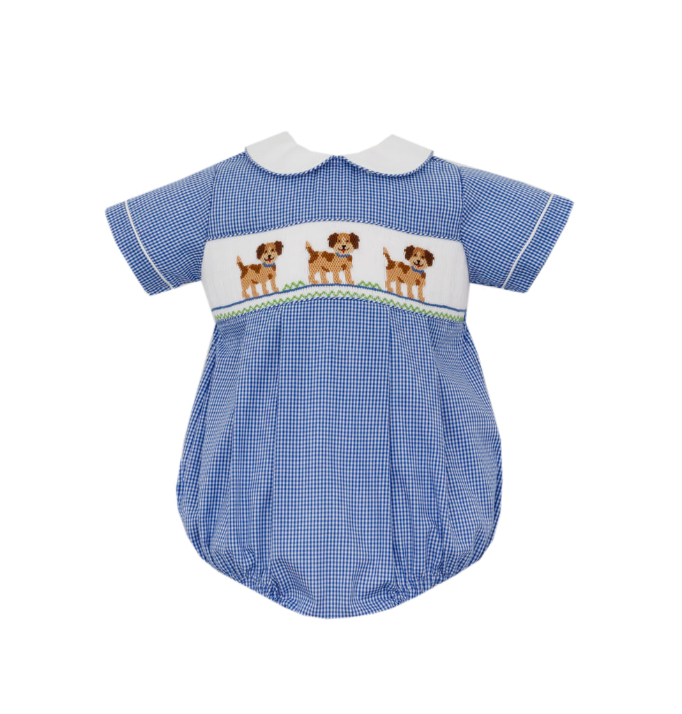 Hand Smocked Puppy Bubble