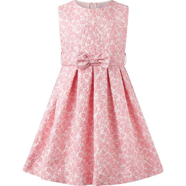 Pink Floral Damask Dress w/ Bow Waist