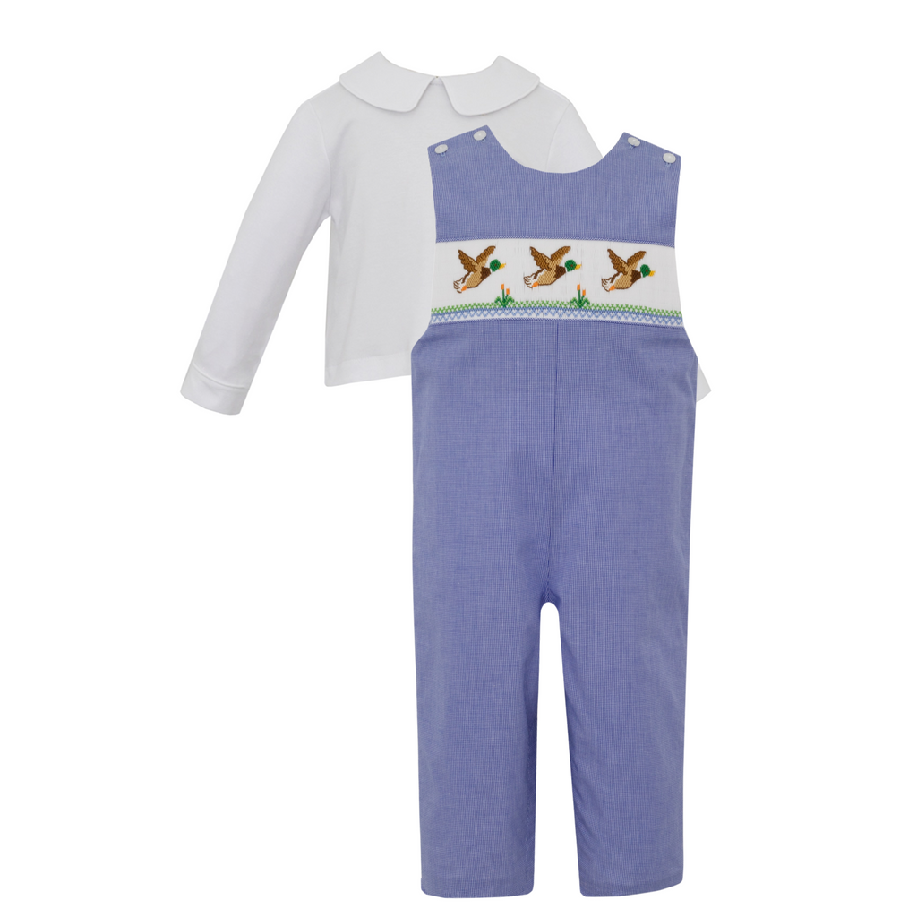 Hand Smocked Mallard Jonjon w/ Long Sleeve Peter Pan