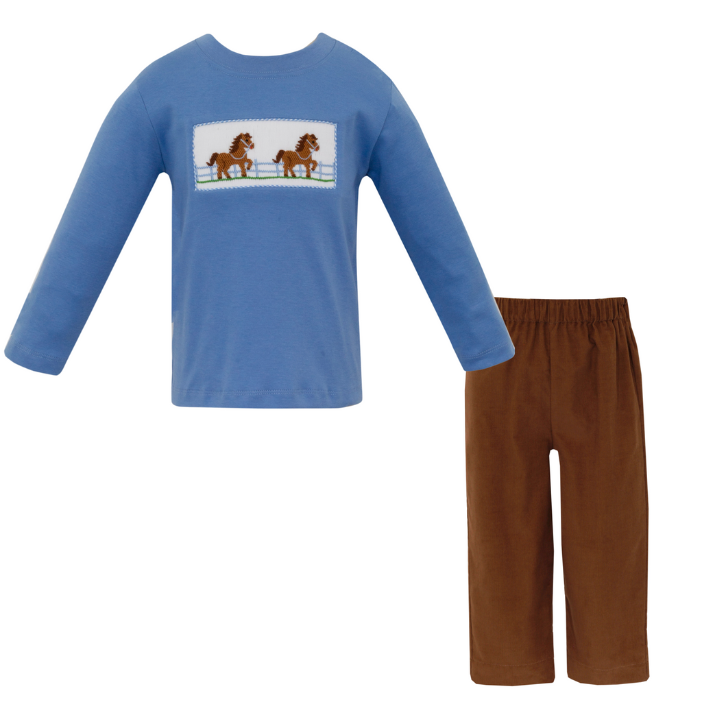 Hand Smocked Horse Pant Set