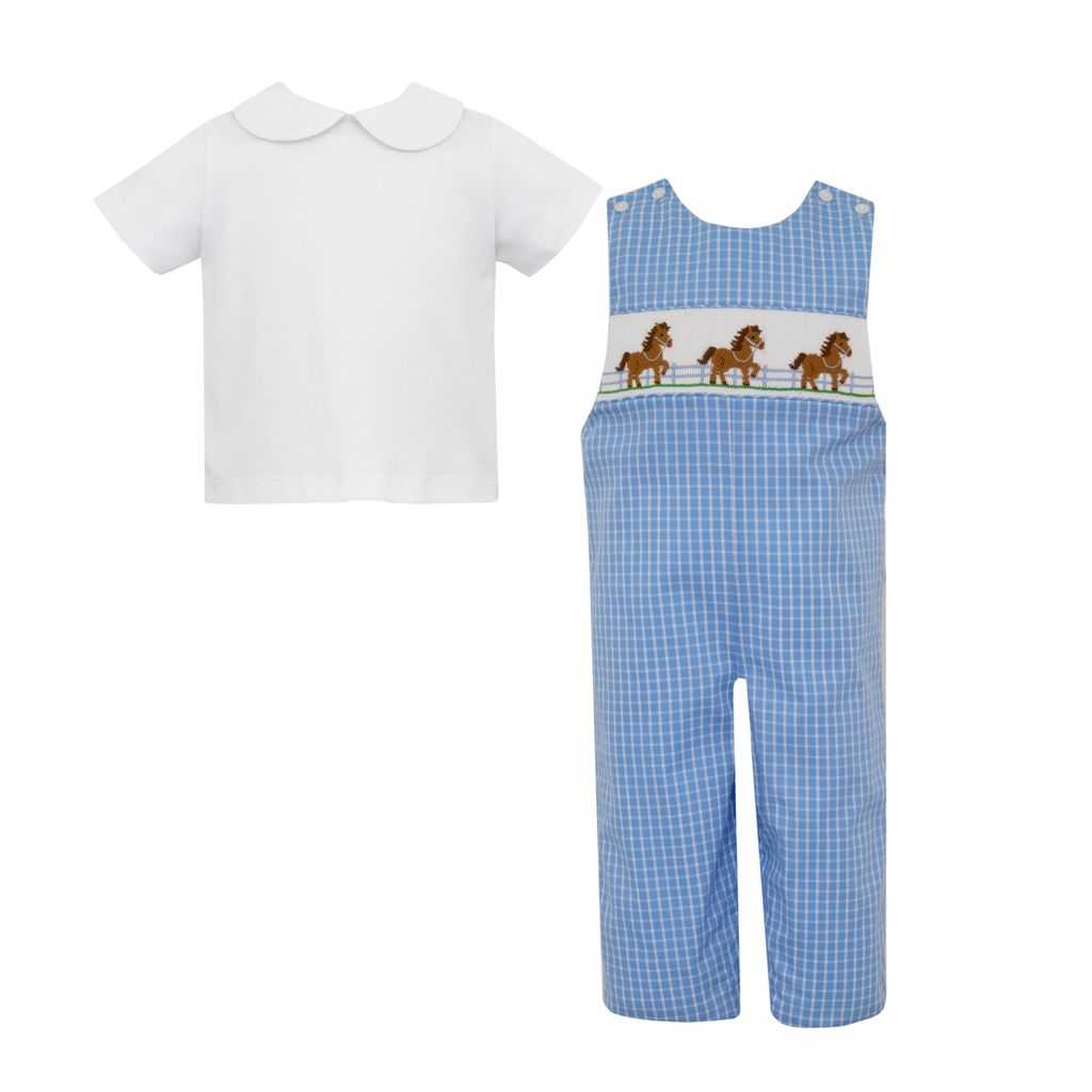 Hand Smocked Horse Longall w/ Shirt