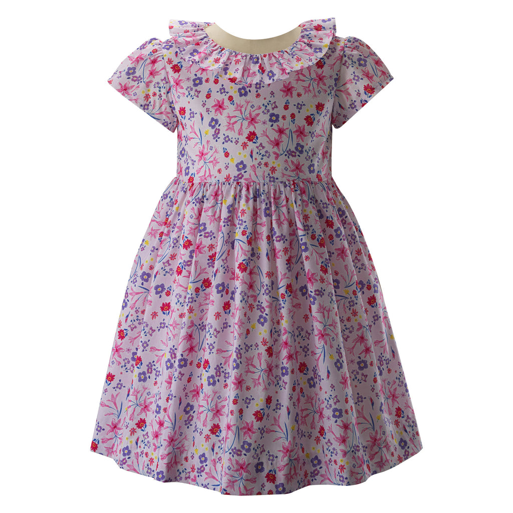 Pink Lilly Ruffle Collar Dress
