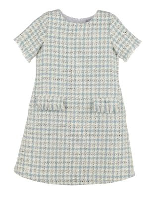 Tiffany Tweed Dress, 2 color ways: Blue Plaid or Lilac Plaid