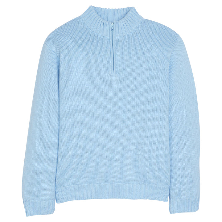 Cotton Quarter Zip- Light Blue