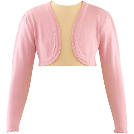 Scallop Edge Bolero, Pink or Ivory