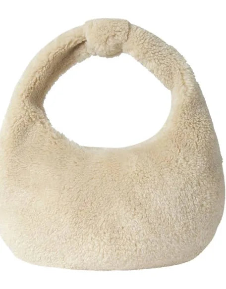 Faux Fur Shoulder Bag, pink or ivory