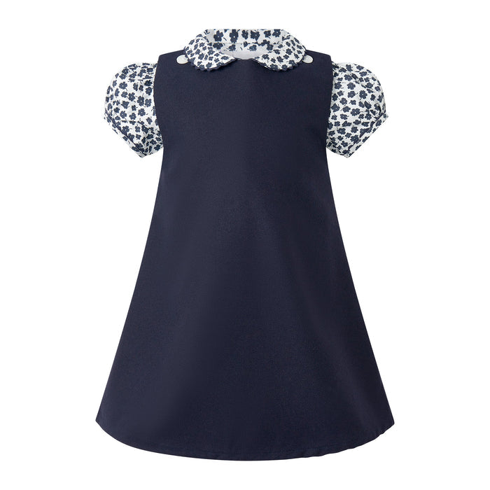 Navy Cord Jumper w/ Floral Top