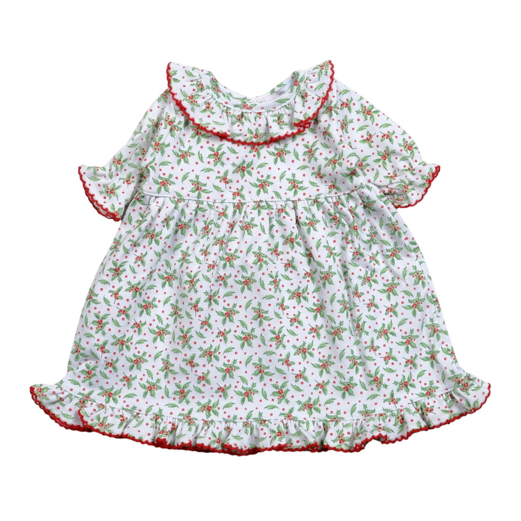 Christmas Holly Pima Doll Dress