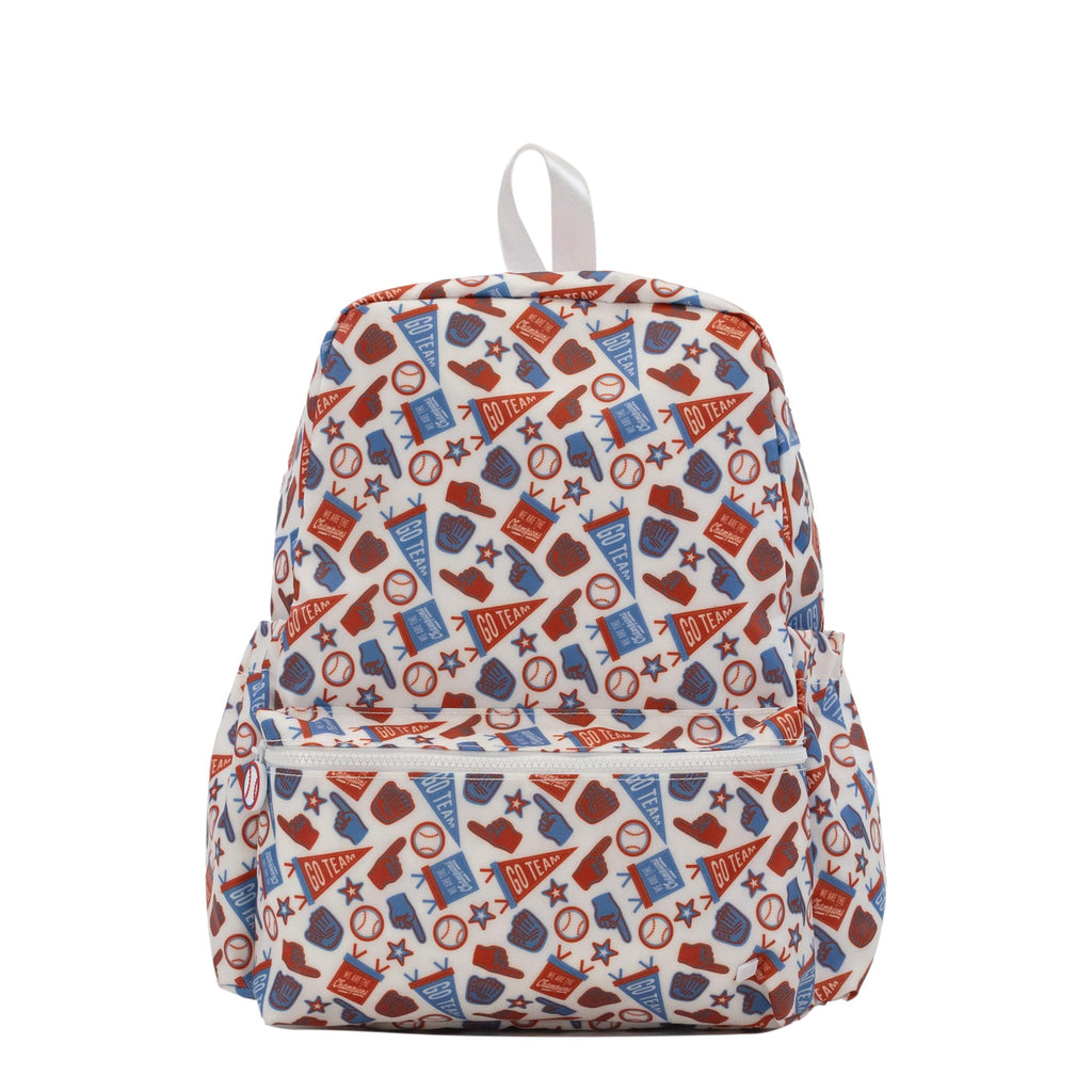 TRVL Laminated Backpack, various prints available (price includes name or initial monogram)