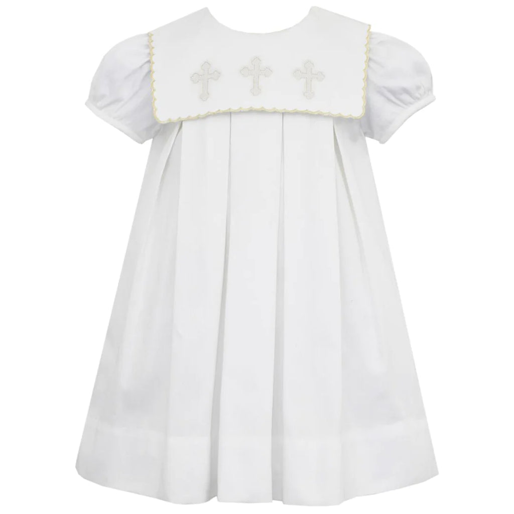 White Pique Crosses Dress