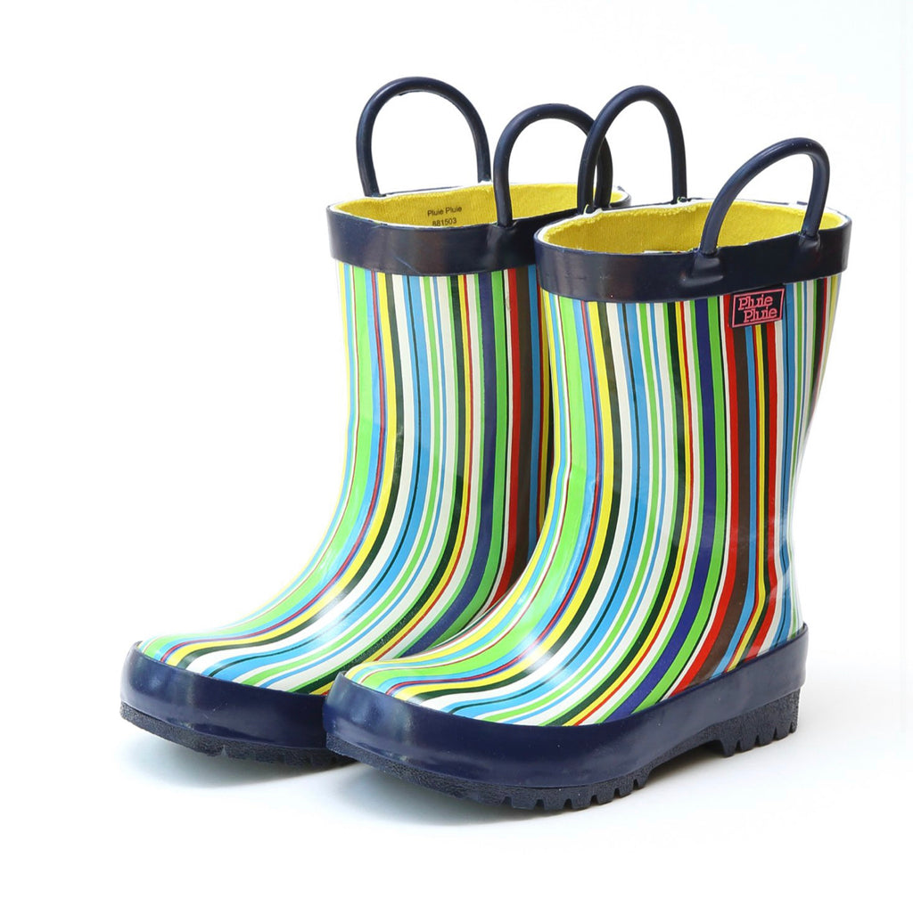 Blue Stripe Rain Boots