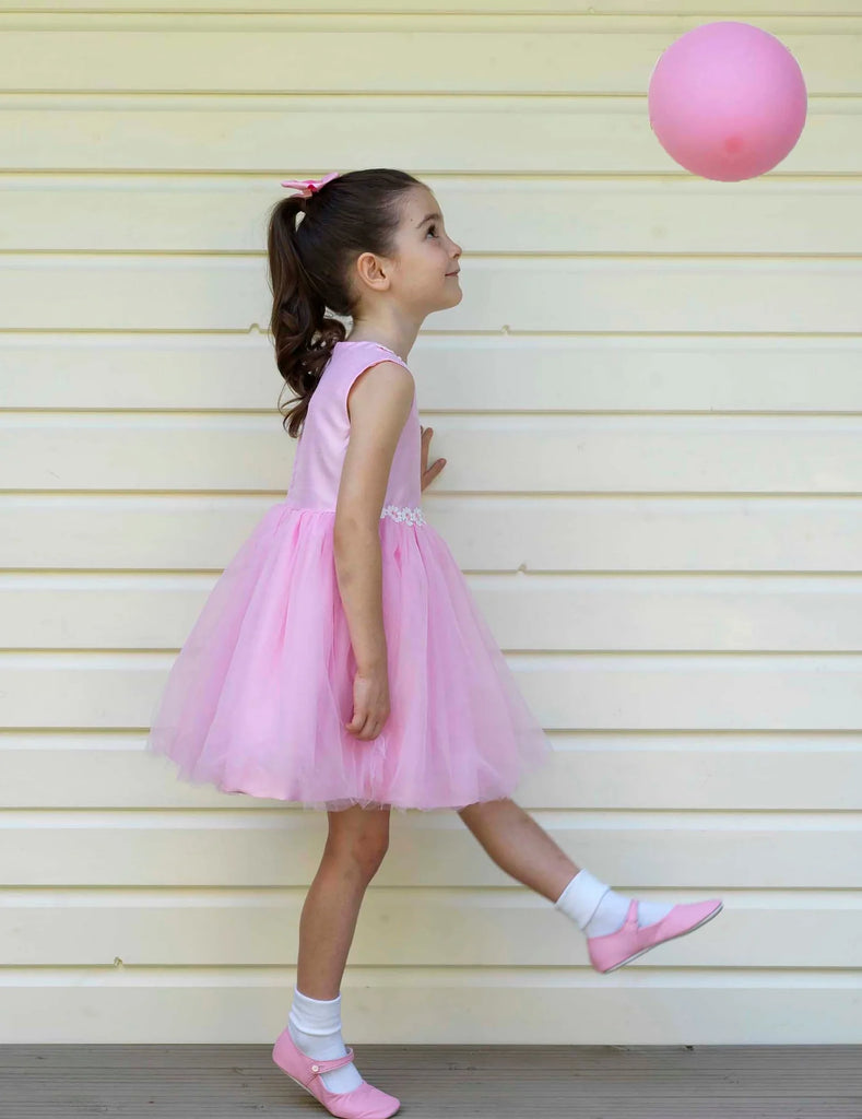 Pink Tulle Daisy Party Dress
