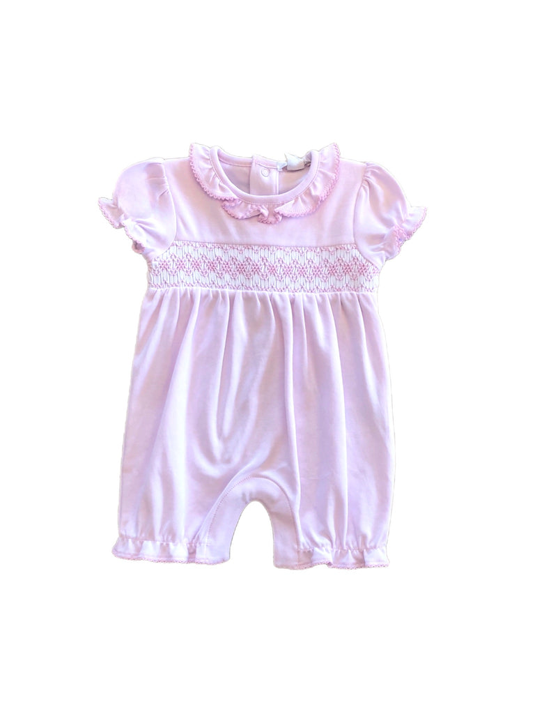 Pink Bubble with White Smocked Panel